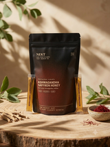 NEKT Ashwagandha Saffron Honey with ashwagandha root and saffron threads