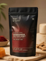 NEKT Ashwagandha Saffron Honey pouch, front label detail